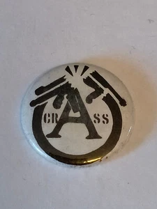 Crass Cross anarcho punk music buttons vintage SMALL RARE BUTTON 1 - Imagen 1 de 2