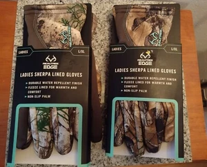 Realtree Womens Gloves (EDGE) Size L/XL Camo Fleece Lined Sherpa New Women's. - Picture 1 of 5