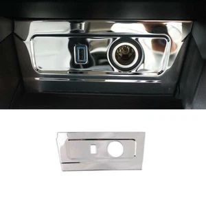 Marco de control de enchufe USB delantero de acero cromado para Ford Escape Kuga 2017-2019 - Imagen 1 de 6