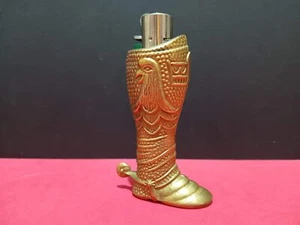 antiguo porta mecheros en forma de bota para encendedor clipper en cuero años 80 - Picture 1 of 4