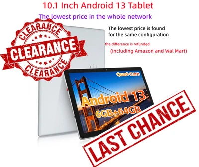 Anmesc Tablet 10.1" Android 13 PC Tablet 6+64GB Quad Core 1280×800 HD Christmas