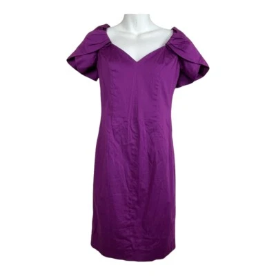 De Colección Vestido Charles Chang-Lima Cambio Manga Tulipán Cremallera Trasera Talla 4 Púrpura Foto 1 de 4