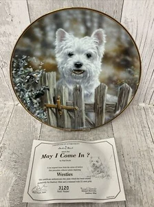 Westie Collectors Plate - 'May I Come In' West Highland Terriers Collection - Picture 1 of 6