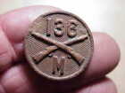 136th Infantry Co.M collar disc found Camp Cody NM New Mexico- 34th Division WW1