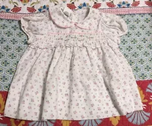 Vestido Vintage Años 90 Calado Blanco Y Rosa Floral Niñas Pequeñas 18M - Imagen 1 de 4
