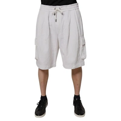 DOLCE & GABBANA Pantalones Cortos Blanco Algodón Cargo Bermuda Sudaderas IT56/W42/XXL 830usd Foto 1 de 4