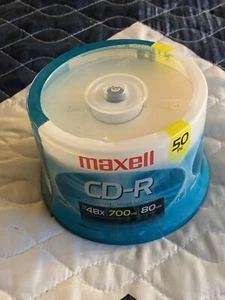 MAXELL CD-R 48X 700 MB 80 MIN 50 PK NEW - Picture 1 of 6