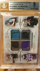 2014 Topps Museum Quad Player Relic Carr/Bortles/Bridgewater/Manziel BGS 9 Mint - Picture 1 of 4
