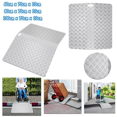 SUUSOLNY 60/80/100cm Schwellenrampe Schwellenbrücke Rollstuhlrampe Türschwellenrampe Alu