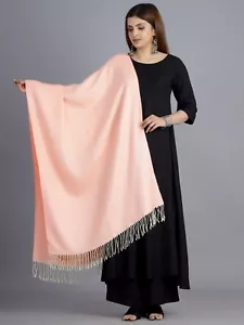 Oversize Plaid & Herringbone Reversible Blanket Scarf Jacquard Stripe Wrap Shawl - Picture 1 of 7