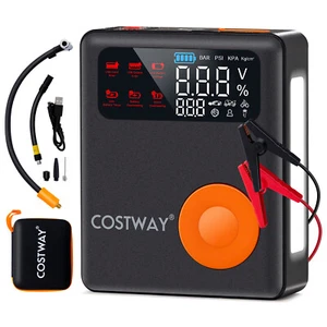 Portable Jump Starter w/ Air Compressor 150PSI Digital Tire Inflator LED Screen - Picture 1 of 10