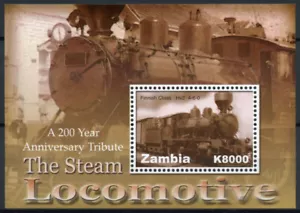Timbri treni ferrovie Zambia 2005 nuovi di zecca locomotive a vapore classe finlandese 1v S/S - Foto 1 di 1