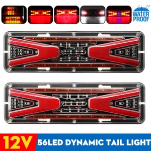 2x 56 LED Anhänger Rücklicht Rückleuchten Set PKW LKW Anhänger Beleuchtung 12V - Picture 1 of 11