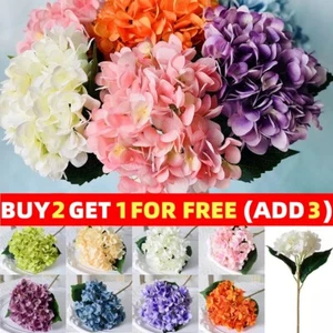 Artificial Hydrangea Fake Silk Flowers Bouquet Wedding Home Garden Decor HOT AU - Picture 1 of 31