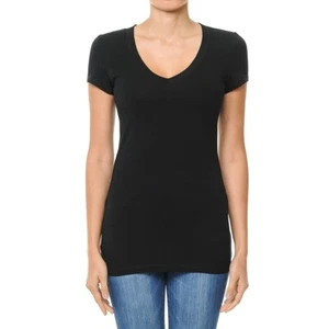 Women's / Juniors VNECK Ambiance Apparel Short Sleeve V- - Picture 1 of 13
