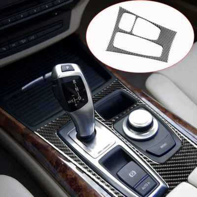 Cubierta del panel de la caja de cambios delantera de fibra de carbono para BMW X6 E71 2009-2014 Foto 1 de 4