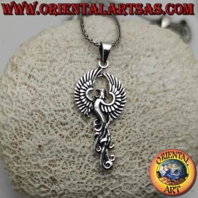 Ciondolo in Argento 925‰ la fenice risorta dalle ceneri (simbolo di rinascita) - Immagine 1 di 4