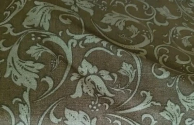 Vntg Sewing Fabric Springs Emerald Green Art Nouveau Flourish 1.5ydX45" Cotton - Image 1 of 4