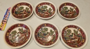 Antique Delft Spode Tower Copeland England Nut Berry Fruit Bowl Dish 6 Piece Set - Picture 1 of 22
