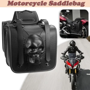 Motorcycle PU Leather Saddlebag Saddle Bag Tool Side Pocket Fit For Kawasaki - Picture 1 of 13