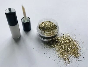 FESTIVAL FACE/BODY/HAIR KIT-4ml GLUE + CHUNKY CHAMPAGNE  MIX GLITTER 10g POT - Picture 1 of 1