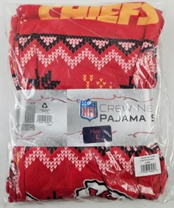Men's L - Kansas City Chiefs NFL Winter/Holiday Crewneck Pajama Set (FOCO) - Picture 1 of 2