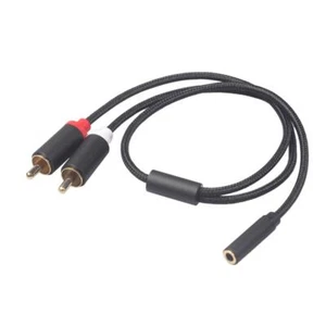 Cable divisor Y adaptador estéreo hembra 2RCA macho a 3,5 mm chapado en oro audio auxiliar - Imagen 1 de 12