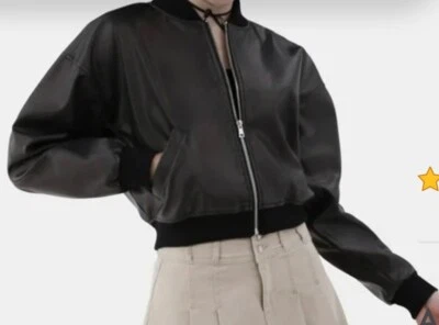 Chaqueta de bombardero NOBO Juniors de cuero sintético negra con cremallera talla XL - Sin límites - Nueva Foto 1 de 2