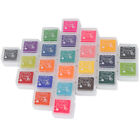 24 Color DIY Colorful Ink Pad Stamp Inkpad For Rubber Stamp Scrapbook Decor DXS