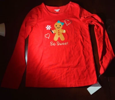 Toughskins Size Large 6X Girls Gingerbread "So Sweet" Shirt-Brand New-SHIP N24HR - Image 1 of 4