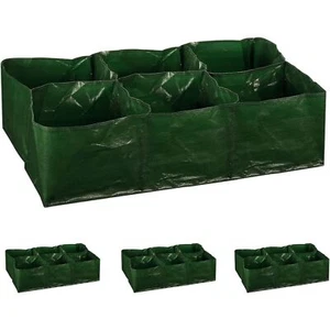 35-Gallon PE Garden Planting Bed with 6 Partition Grids for Vegetables 4 Packs - Picture 1 of 6