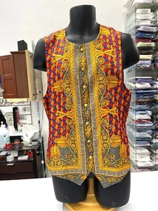 NUEVO Chaleco Crema De Seda Para Hombres Moda 100% Seda Igual que Usado por The Rock WWE EE. UU. - Imagen 1 de 4