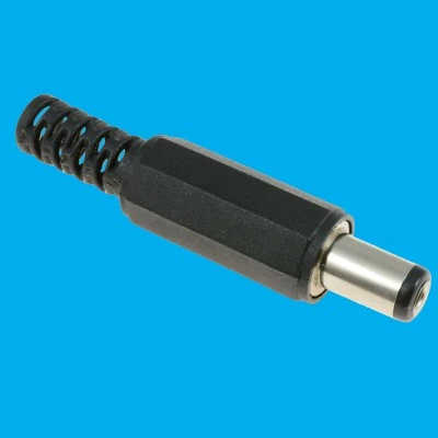 Dc Alimentazione Spina 2.1 x 5.5 x 9mm Jack Connettore Maschio Nero & Argento - Immagine 1 di 2