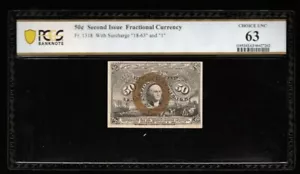50 Cent Second Issue Fr 1318 Fractional Currency PCGS 63 - "18-63" & "I" - Y4 - Picture 1 of 2