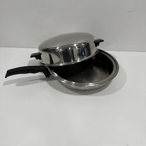 Vintage Geschmackssiegel von Cory 11 Zoll Pfanne mit hohem Kuppeldeckel 3-lagig Edelstahl - Bild 1 von 7