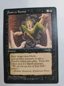 MTG Magic The Gathering Card Feast or FamineInstant Black Alliances 1996 - Picture 1 of 2