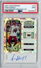 2022 Contenders Sam Howell CRACKED ICE Rookie Ticket Auto 19/22 #133 PSA 9 Mint
