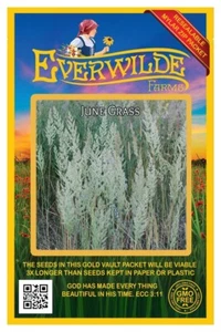 2000 June Grass Native Grass Seeds - Everwilde Farms Mylar Seed Packet - Picture 1 of 3