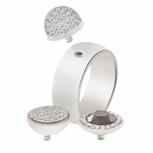Designer 925 Sterling Silber 2,50Ct Wechselring mit Schraubkronenspitzen - Bild 1 von 6