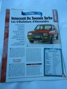 Innocenti De Tomaso Turbo 1984 Datenblatt Auto - Bild 1 von 1