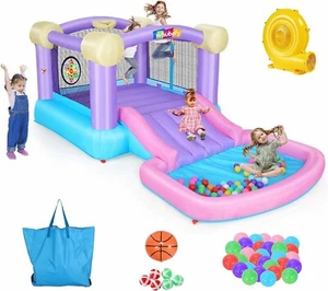 ⭐Inflatable Bounce House with 470W Blower, Indoor Ball Pit Jumping Bouncy House⭐ - Picture 1 of 14