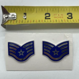 X2 Par de Pin de Rango de la Fuerza Aérea Militar de los Estados Unidos Sargento E-5 ~1” - Imagen 1 de 5