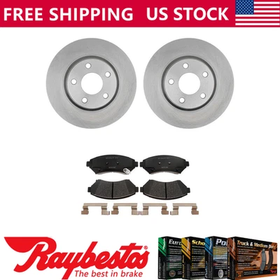 Front Brake Rotors + Metallic Brake Pads & Hardware For 1997 Cadillac Seville - Image 1 of 4