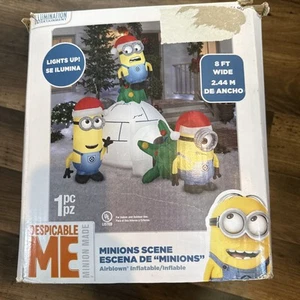 Gemmy Minion Scene Igloo 8’ Wide- Minion Christmas Inflatable - Picture 1 of 7