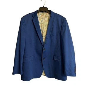 Abrigo Blazer Deportivo Azul Vibrante Para Hombres Forrado en Cachemira 46R Algodón Spandex - Imagen 1 de 11