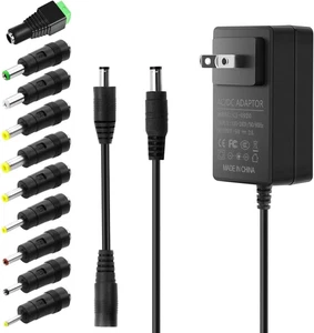 Adaptador de corriente 9V 2A Cable de alimentación DC 9V Fuente de alimentación universal CA 100-240V a DC 9  - Imagen 1 de 12
