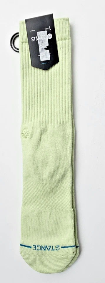Stance Icon Crew Cut Socks Green/Sand Size Large Men's Shoe 9-13