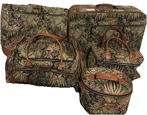 American Tourister Wheeled Suitcase Floral Tapestry 5pc Set Train Case, Duffel, - Picture 1 of 18