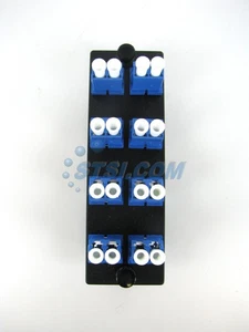 Panduit FAP8WBUDLCZ Fiber Panel w/8 LC Duplex Singlemode Adapters Blue ~STSI - Picture 1 of 3