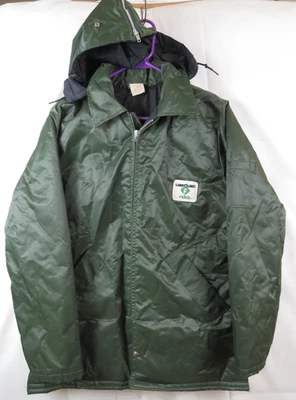 Vintage Jacket Land O Lakes Patch Felco Neon Green Hooded Men's M Fire Retardant - Image 1 of 4